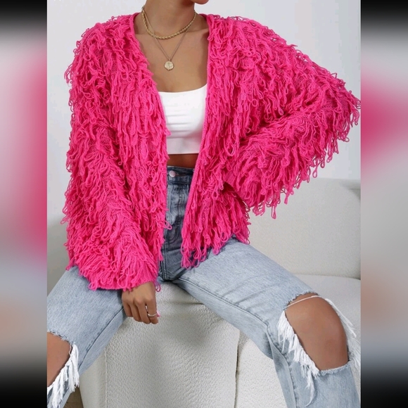 Allurite Shaggy Knit Duster Cardigan - Picture 5 of 9